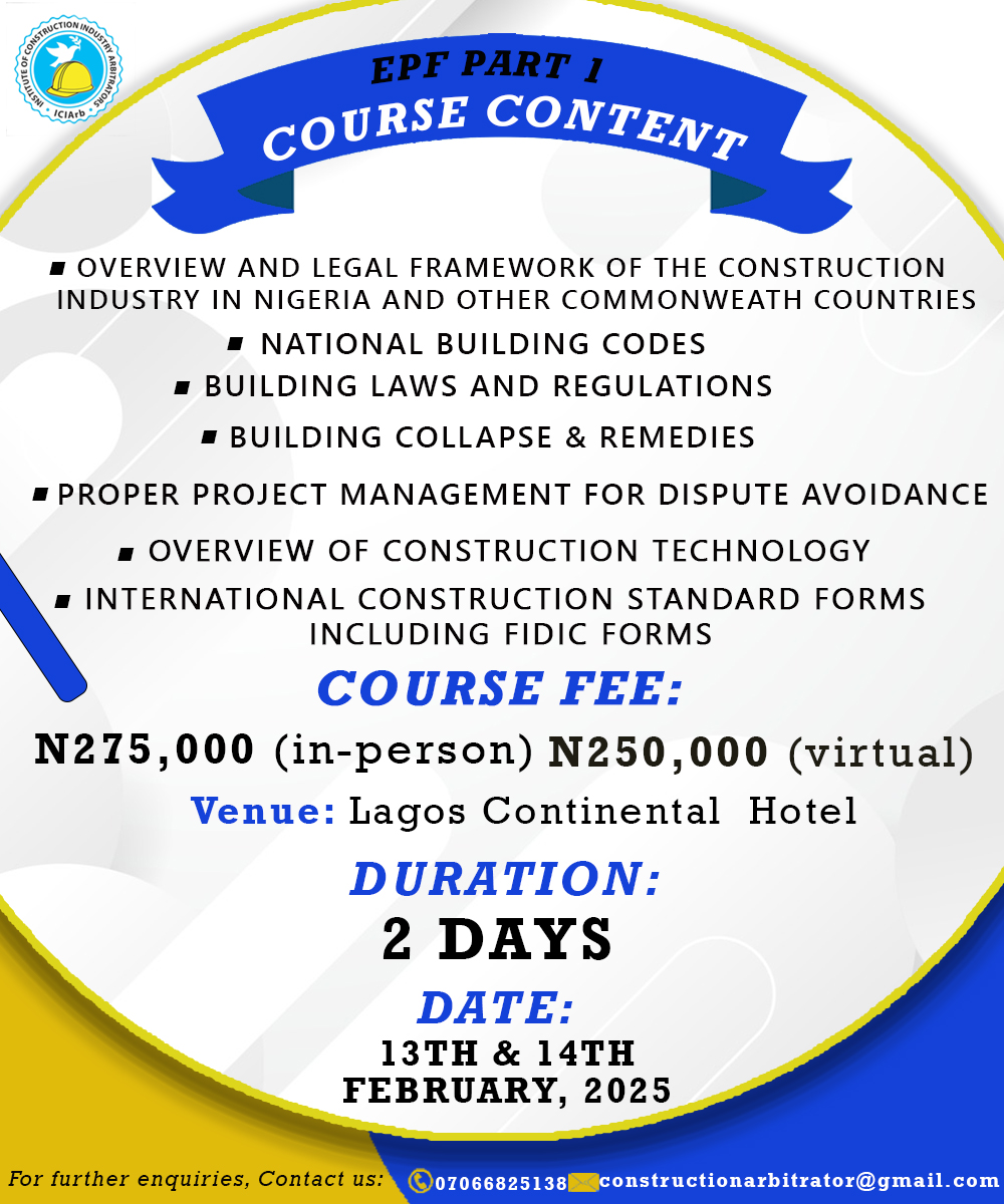 arbitration course for professional arbitrators in Nigeria