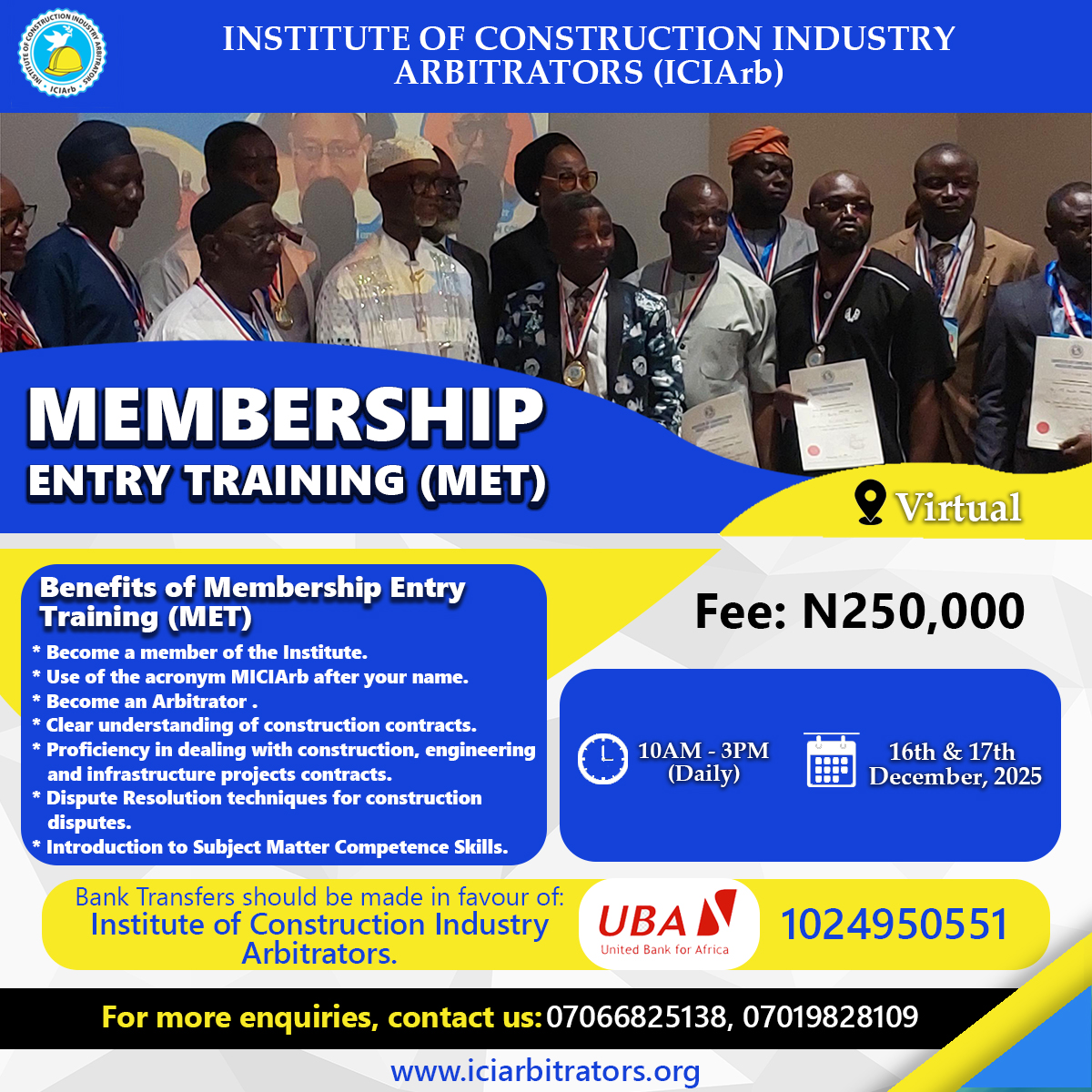 Arbitration body membership training