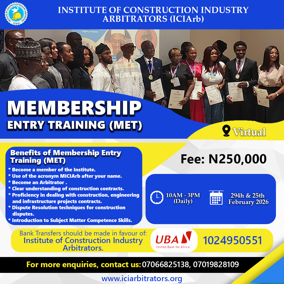 Arbitration body membership training