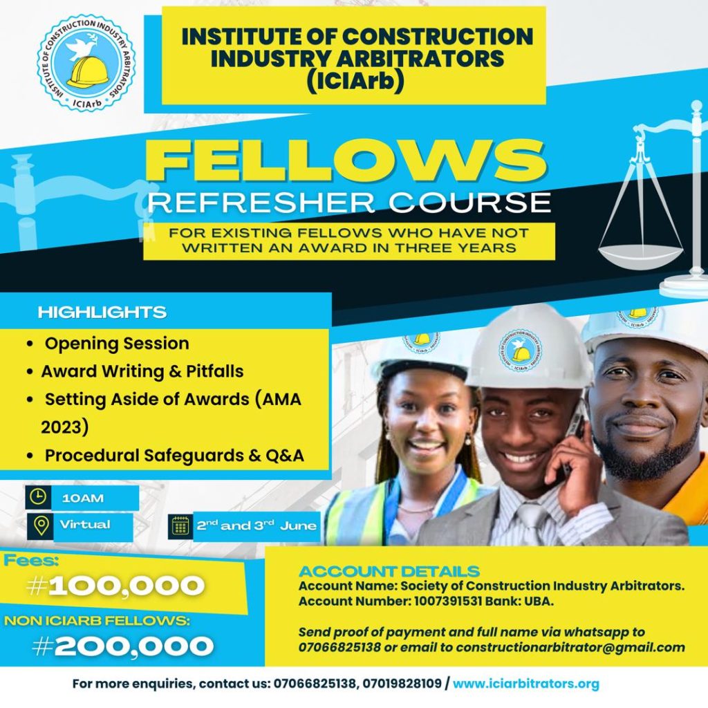 Arbitration fellows course by ICIArb